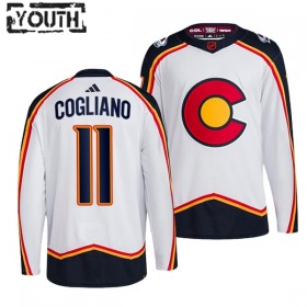 Colorado Avalanche Trikot Andrew Cogliano 11 Adidas 2022-23 Weiss Reverse Retro 2.0 Authentic - Kinder